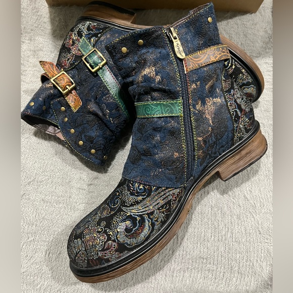 L'ARTISTE BY SPRING STEP Success Navy Boots - Picture 6 of 16